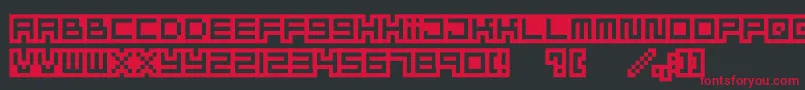 フォントMizufontalphabet – 黒い背景に赤い文字