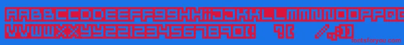Mizufontalphabet Font – Red Fonts on Blue Background