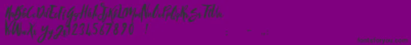 SandyliteRegular-Schriftart – Schwarze Schriften auf violettem Hintergrund