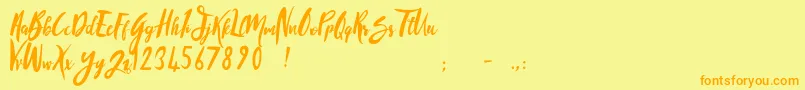 SandyliteRegular Font – Orange Fonts on Yellow Background