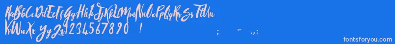 SandyliteRegular-Schriftart – Rosa Schriften auf blauem Hintergrund