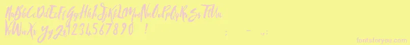 SandyliteRegular Font – Pink Fonts on Yellow Background