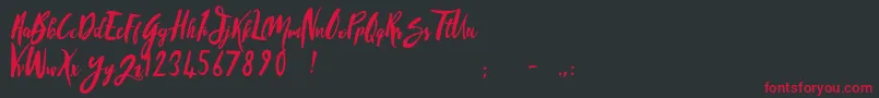 SandyliteRegular Font – Red Fonts on Black Background