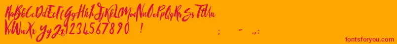 SandyliteRegular Font – Red Fonts on Orange Background