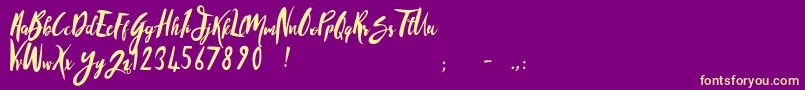 SandyliteRegular Font – Yellow Fonts on Purple Background