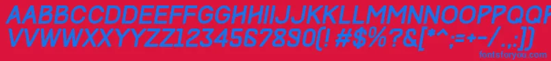 TrackItalic Font – Blue Fonts on Red Background