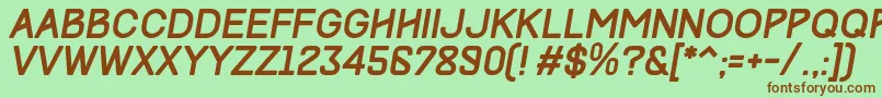 Fonte TrackItalic – fontes marrons em um fundo verde