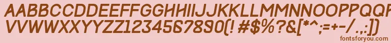 TrackItalic Font – Brown Fonts on Pink Background