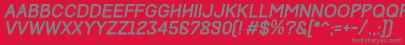 TrackItalic-Schriftart – Graue Schriften auf rotem Hintergrund