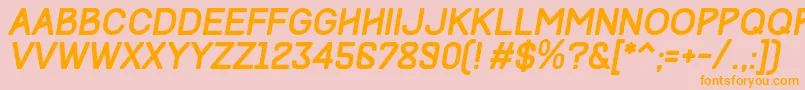 TrackItalic Font – Orange Fonts on Pink Background