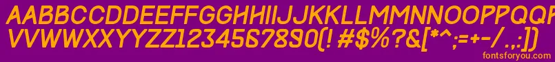 fuente TrackItalic – Fuentes Naranjas Sobre Fondo Morado