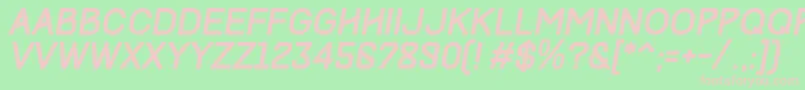 TrackItalic Font – Pink Fonts on Green Background