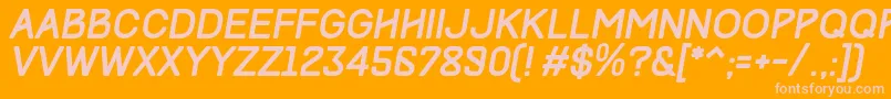 TrackItalic Font – Pink Fonts on Orange Background