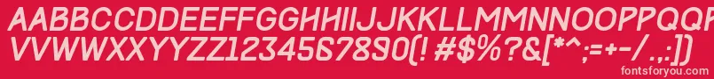 TrackItalic Font – Pink Fonts on Red Background