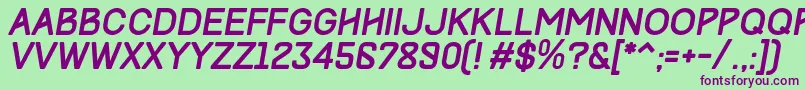 TrackItalic Font – Purple Fonts on Green Background