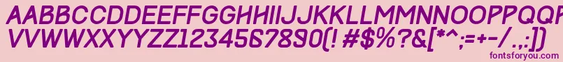 TrackItalic Font – Purple Fonts on Pink Background