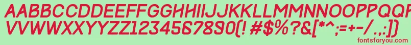 TrackItalic Font – Red Fonts on Green Background