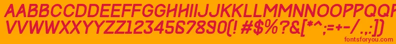 Fonte TrackItalic – fontes vermelhas em um fundo laranja