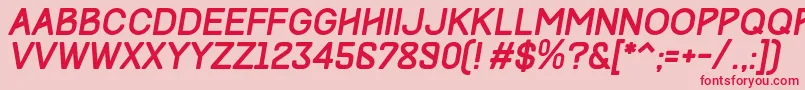 Fonte TrackItalic – fontes vermelhas em um fundo rosa