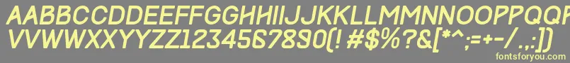 Czcionka TrackItalic – żółte czcionki na szarym tle