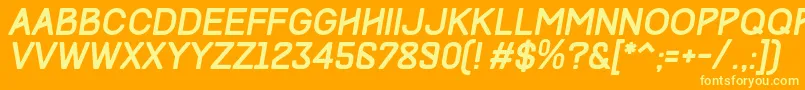 TrackItalic Font – Yellow Fonts on Orange Background