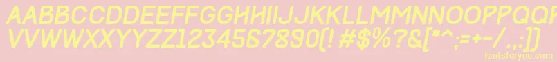 TrackItalic Font – Yellow Fonts on Pink Background