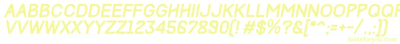 TrackItalic Font – Yellow Fonts on White Background