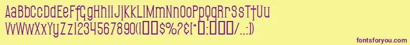 SfGothican Font – Purple Fonts on Yellow Background