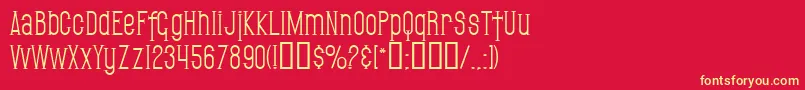 SfGothican Font – Yellow Fonts on Red Background