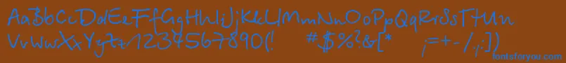 Betina ffy-Schriftart – Blaue Schriften auf braunem Hintergrund