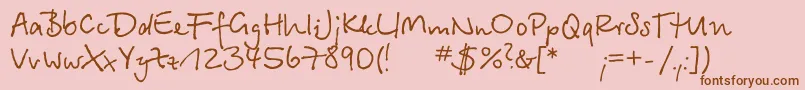 Betina ffy Font – Brown Fonts on Pink Background