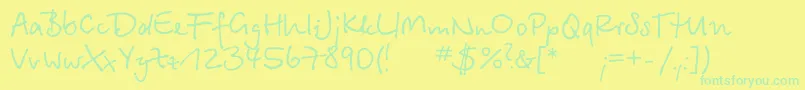 Betina ffy Font – Green Fonts on Yellow Background