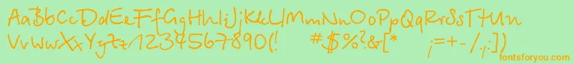 Betina ffy Font – Orange Fonts on Green Background