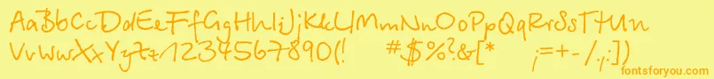 Betina ffy-fontti – oranssit fontit keltaisella taustalla