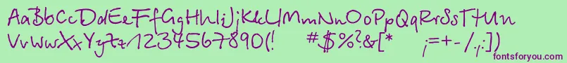Betina ffy Font – Purple Fonts on Green Background