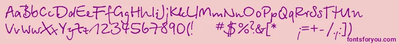 Betina ffy Font – Purple Fonts on Pink Background