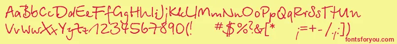 Betina ffy Font – Red Fonts on Yellow Background
