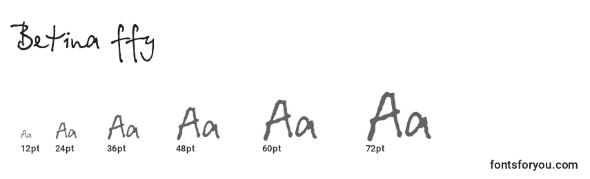 Размеры шрифта Betina ffy