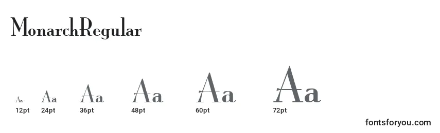 MonarchRegular Font Sizes