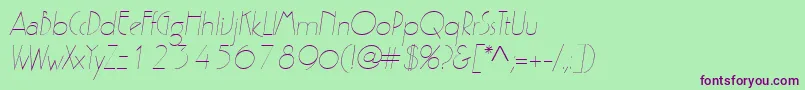 fuente ZeldaItalic – Fuentes Moradas Sobre Fondo Verde
