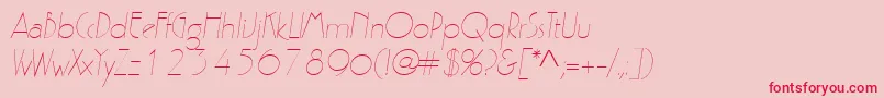 Fonte ZeldaItalic – fontes vermelhas em um fundo rosa