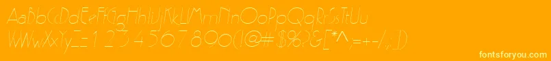ZeldaItalic-Schriftart – Gelbe Schriften auf orangefarbenem Hintergrund