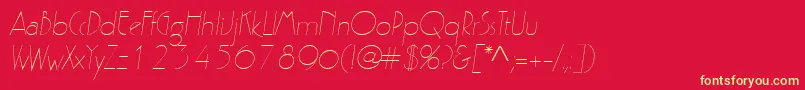 ZeldaItalic-Schriftart – Gelbe Schriften auf rotem Hintergrund