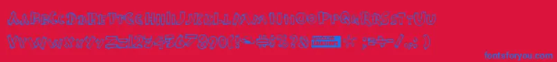 Burnstow Font – Blue Fonts on Red Background