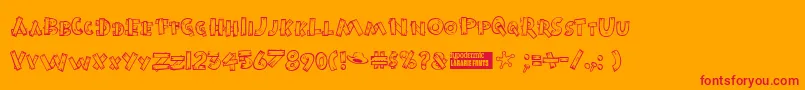 Burnstow-Schriftart – Rote Schriften auf orangefarbenem Hintergrund