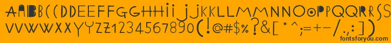 Fonte EthnicabcRegularWebfont – fontes pretas em um fundo laranja