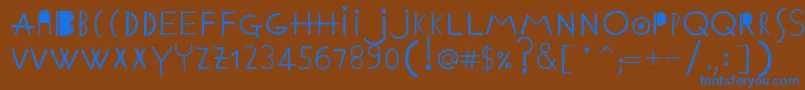EthnicabcRegularWebfont Font – Blue Fonts on Brown Background