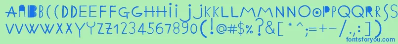 EthnicabcRegularWebfont Font – Blue Fonts on Green Background