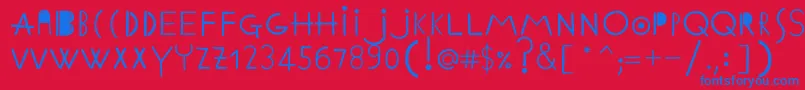 EthnicabcRegularWebfont Font – Blue Fonts on Red Background