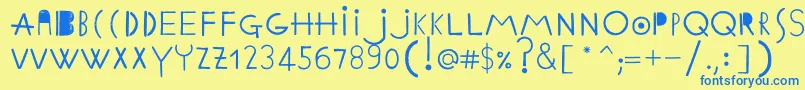 EthnicabcRegularWebfont Font – Blue Fonts on Yellow Background
